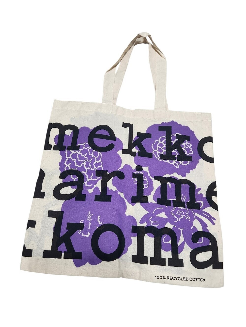 Pioni Marimekko Black Lilac Logo Tote Bag - Picture 2 of 2